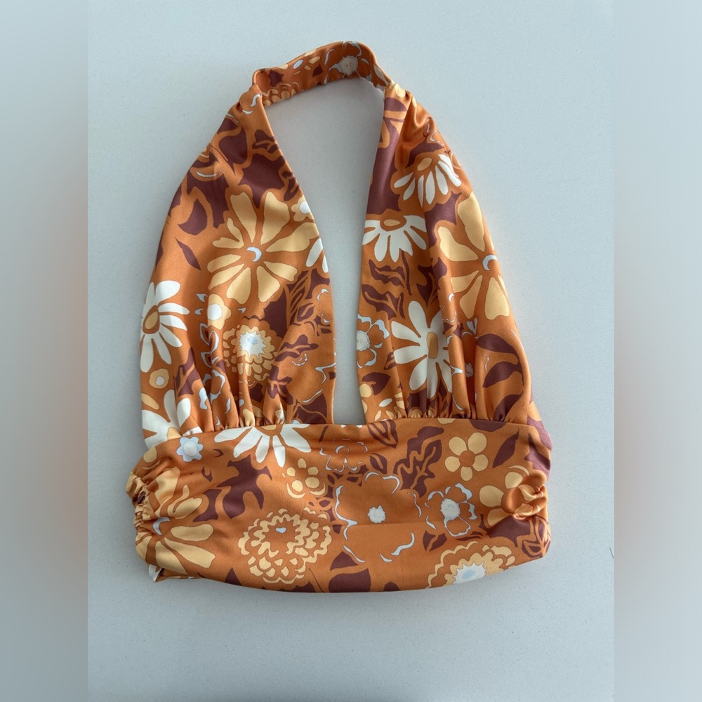 Floral halter crop top